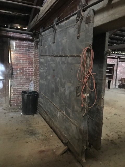 sliding door in warehouse